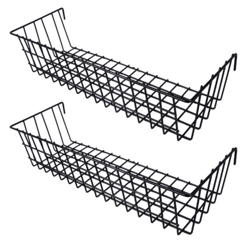 Panier de rangement suspendu, étagère en fer,-M Noir