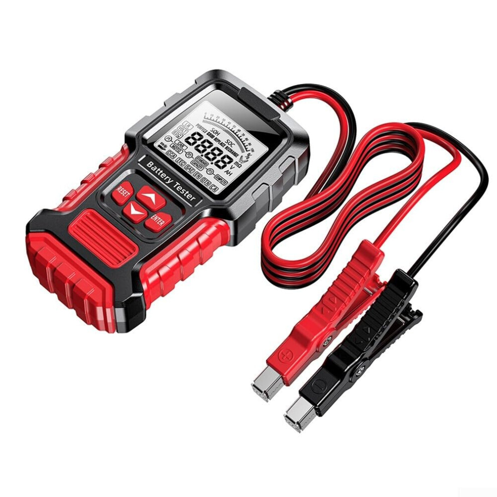 Battery Tester With Lcd Display For 12V Car And Motorcycle Batteries, Accurate Voltage And Resistance Analysis 9323874394923