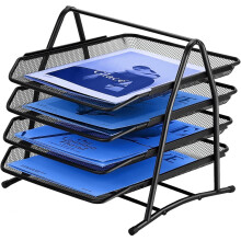 Stapelbarer Briefablage-Schreibtischorganizer, 4-stufige Dokumentenablage aus Metallgitter mit glatten Kanten, ausziehbares Design für einfachen