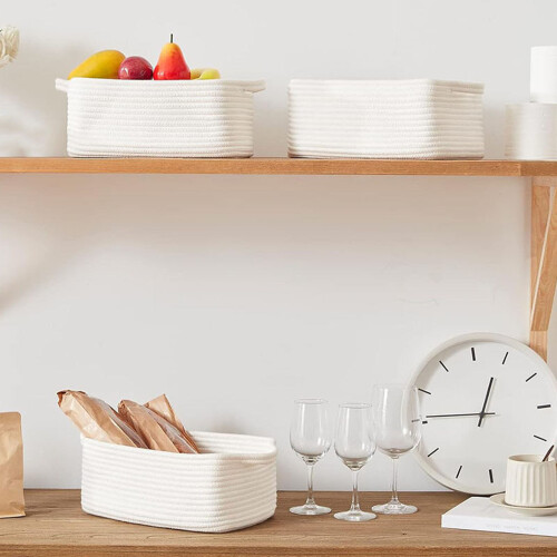 Panier de décoration tissé multifonctionnel, idéal-Gris foncé 2