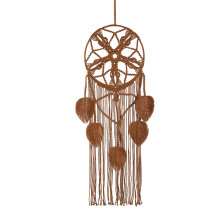 Hand Woven Wall Hangings Leaf Tassels-caramel colour