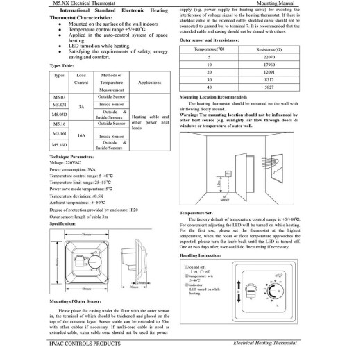 Temperature Controller Dual Sensor For Electric Heating Hot Water Heating And Gas Boiler Systems 1