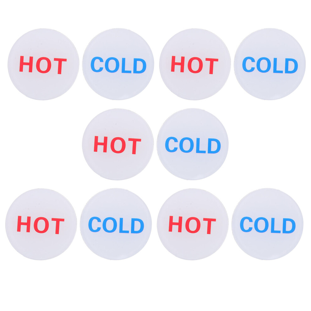 10Pcs Hot And Cold Water Label Stickers For Faucet Sink Use 3014198044972