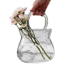 Home Clear Glass Vase Fish Bowl Vase Bucket-Transparent color