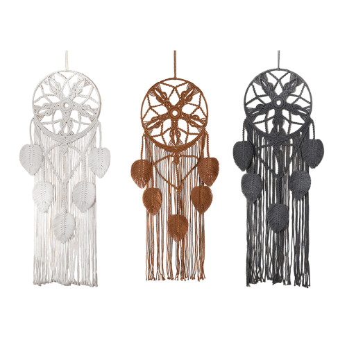 Hand Woven Wall Hangings Leaf Tassels-caramel colour 1