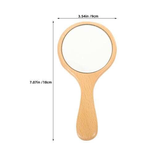 4Pcs Espelhos De Mão Com De De Faia Portáteis 2