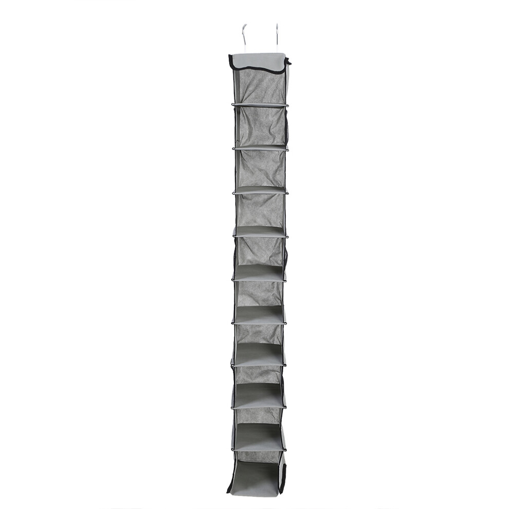 Hanging Organizer for Closet Storage, Space Saving Vertical Design Fabric Shelves with Sturdy Construction, Breathable Material Foldable Design Multip