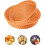 Multi-Purpose Woven Basket Set, Stackable Round Poly Wicker Baskets Easy to Clean, Versatile Use for Bread Fruit Storage and Serving, Decorative Rusti 1