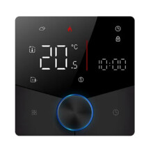 WiFi Smart Heating Knob Thermostat LCD Display Touch Screen Temperature Controller for Water and Gas Boilers Black