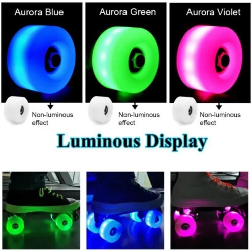 Skates Wheels 4 Pack Set Inline Skate Wheels With Bearings Glow Flash Light Up Model Z Beginner Replacement Wheel 1