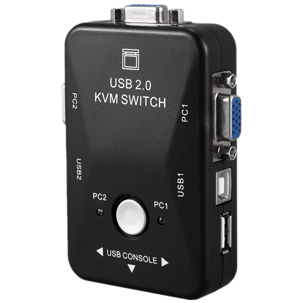 Usb 2.0 Kvm Switch 2Port Vga Svga Monitor Keyboard Sharing 1920X1440 Pc To Pc 9067246266394