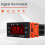 Digital Temperature Controller 77x62x35mm Size, Dual Sensor Thermostat, Probe Heating Control, Waterproof 110V 4