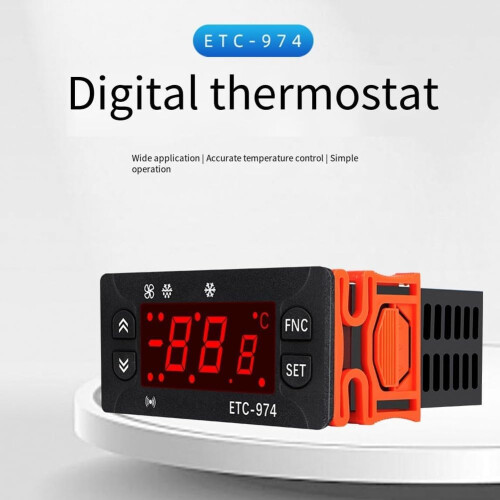 Digital Temperature Controller 77x62x35mm Size, Dual Sensor Thermostat, Probe Heating Control, Waterproof 110V 2