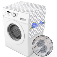 Antislip stoffen hoes voor wasmachine en droger, stofwerende opbergmat met vakjes voor de wasruimte, machinewasbaar, herbruikbaar, lichtgewicht,