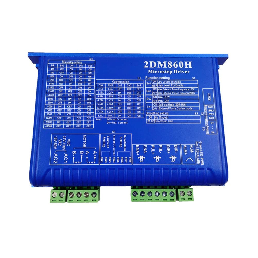2Phase Digital Stepper Driver 24110Vdc 1880Vac For Nema 34 Motor Cnc Engraving 9323874396255