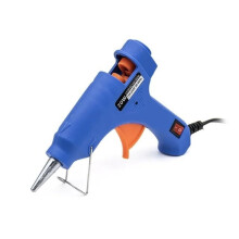 20W Hot Melt Glue Gun With 7mm Transparent Glue Sticks 20Pcs Mini Blue For Home Use Temperature Controlled