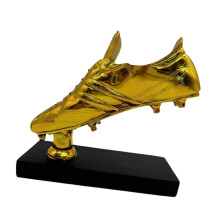 Soccer Trophy Figurine 17.5cm Resin Football Boot Award Black Base For Kids Adults Gym Class