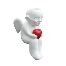 Romantici Schattig Engel Sculptuur Met Een Hart- Zittende engel