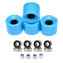Smooth And Longboard Wheels ABEC9 Bearings With Spacers Set For Street Skating 60X45mm Blue