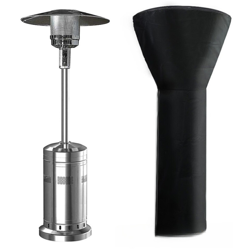 Outdoor Heater Cover with Reflective Ribbon, Wind-Resistant Patio Heater Cover with Full-Length Zipper, Premium Material Oxford Fabric with PU Coating