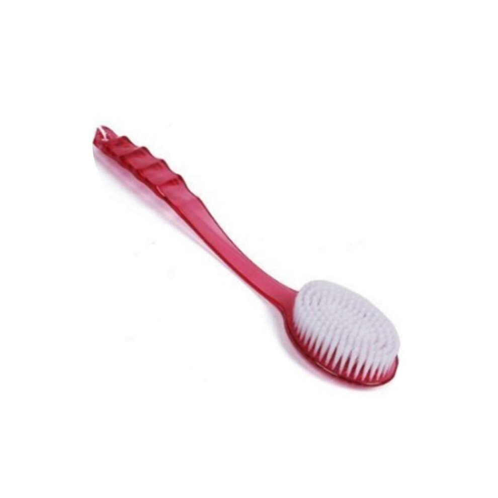 Red Shower Brush Longhandle Back Scrubber Exfoliating Bath Brush For Shower And Bathroom