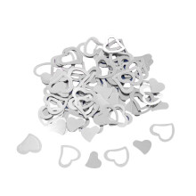 Romantisches silbernes Herz-Tischkonfetti, Glitzerkonfetti zur Dekoration von Hochzeitstagen verleiht besonderen Anlässen einen traumhaften Effekt.