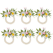 Porte-serviettes en bois naturel en forme de lapin,-6 6839