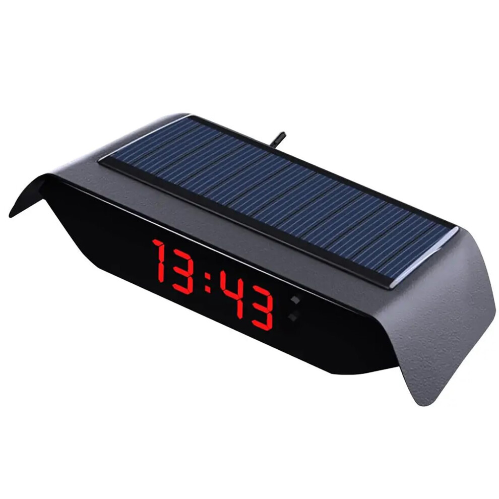 Solar Powered Car Dashboard Clock With Accurate Time, Temperature And Date Display 9105992772179