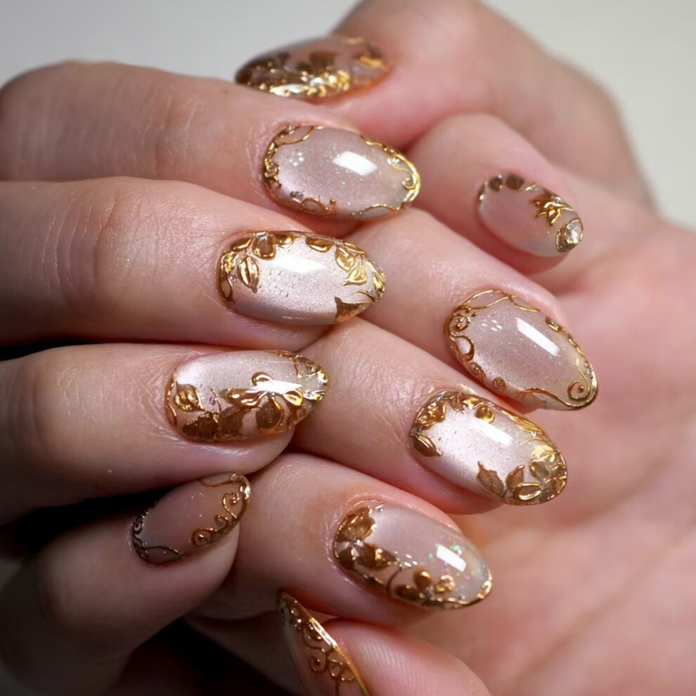 Press on Nail French Tips False Nail Glitters Fake Nail Glues On