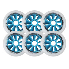 Inline Skate Replacement Wheels 6Pack Outdoor Indoor 90mm 100mm 110mm 85A Blue