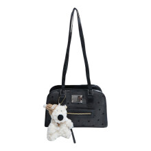 Contemporary Dot Crossbody Bag With Detachable Pendant-Black