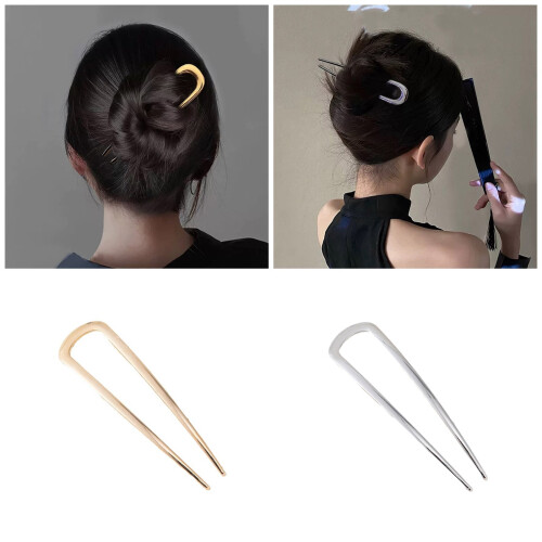 Épingles à cheveux élégantes en forme de U pour postiches-Or 2
