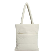 Toted Bag Quilted Shoulder Bag with Zipper Puffer Toted-White