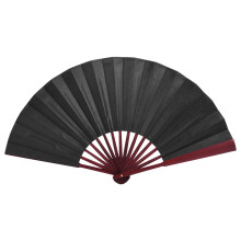 Roter, faltbarer Handfächer aus Bambus und Seide, hochwertiges Material, elegantes Design, ideal zur sommerlichen Kühlung, als Dekoration oder