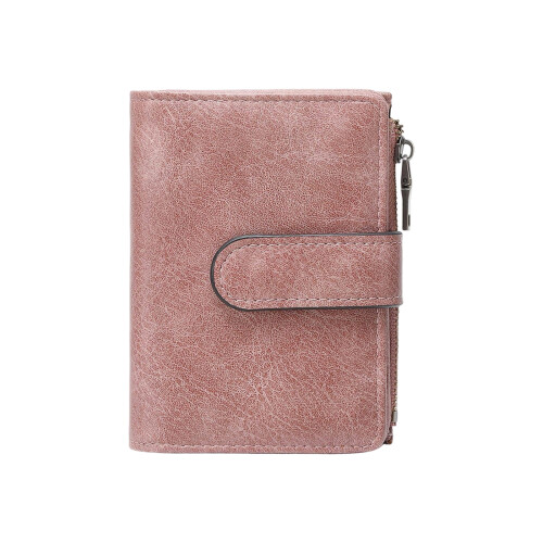 Stylish Short Blocking Wallet Practical PU Coin Purse-Pink