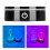 LED-Basis, Kristall, Schwarz, flach, Touch, 5