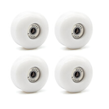 Inline Skate Wheels 4 Pack 58x32mm 95A With Bearings White For Inline And Quad Skates