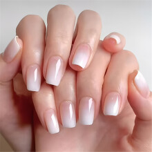 Faux-ongles courts carrés à pression en acrylique, 24 pièces,