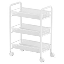 Organizzatore di stoccaggio con design a vassoio a rete, scaffale organizer multiuso di dimensioni compatte, carrello di utilità mobile con ruote e