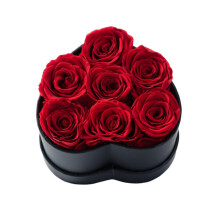 Långvarig hjärtformad blompresent, perfekta presenter för kvinnor, romantiska presenter till henne, handgjorda konserverade rosor i en ask, unik