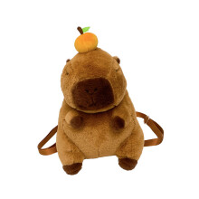 Sac à dos d'école en peluche Capybara, sac à-sangle en polyester