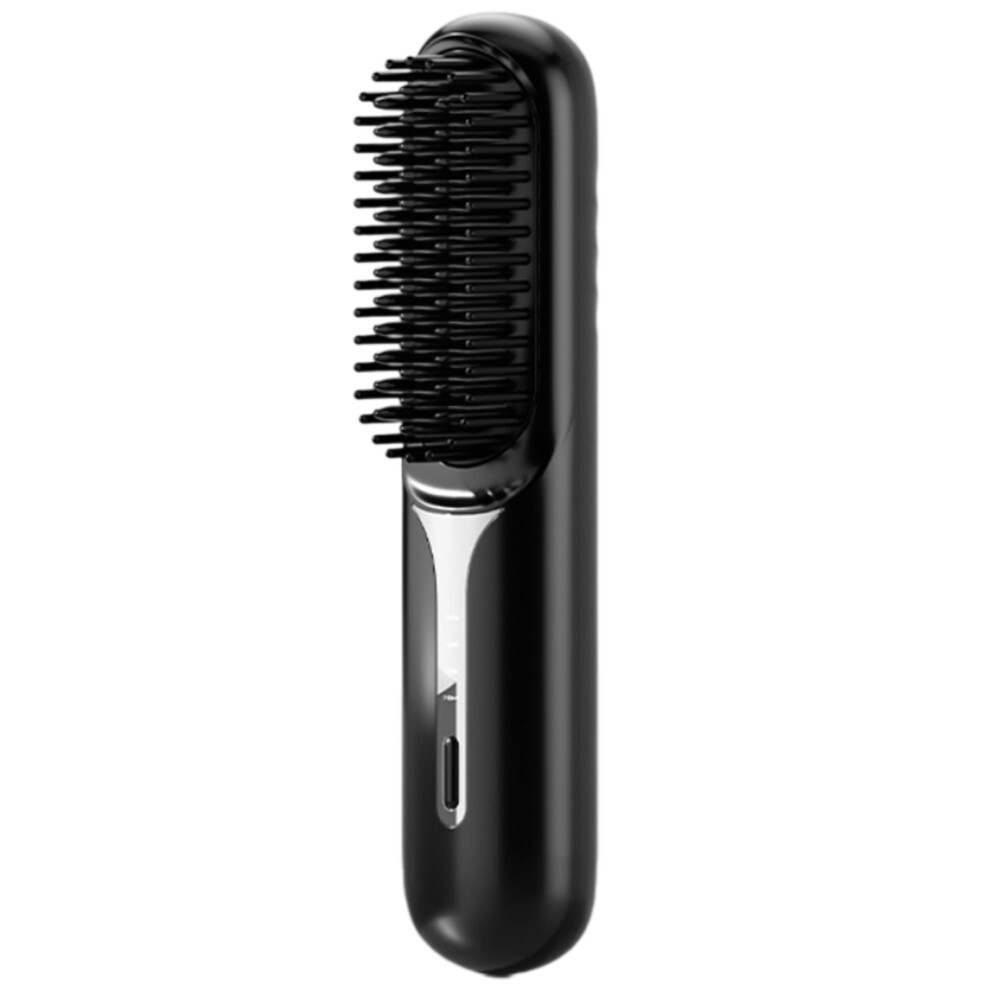 Convenient Cordless Straightener Brush Hair- Black