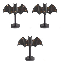 Portable Halloween Bat LED Candle Holder Lights Battery-3PCS