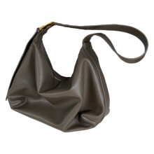 Women Classical PU Shoulder Bag Large Capacity Crossbody-Gray