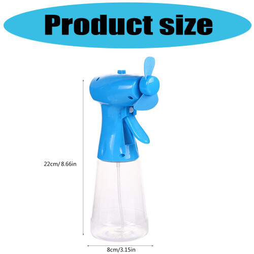 Handheld Cooling Fan Misting Sprayings Fan Quiet For-Rose red 2