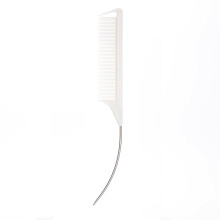 Curved Pin Tail Comb For Women Carbon Fiber Hair Combs-White
