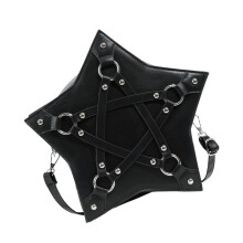 Harajuku Star Shape Gothic Crossbody Bag with Adjustable-Black