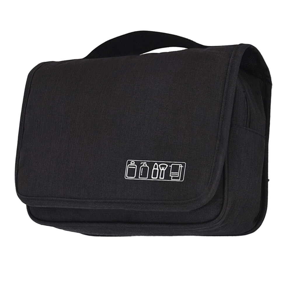 Black Toiletry Bag Hanging Wash Bag Large Capacity Makeup Bag