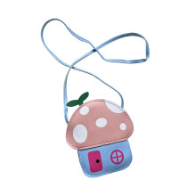 Fun Mushroom Shape Kids Bag PU Leather Mini Shoulder Purse-Pink