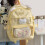 Women Backpack Student School Backpack Laptop Backpack-Yellow 4